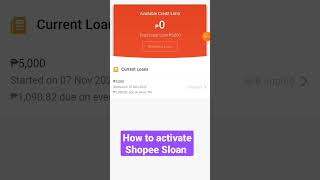 Shopee Sloan activate #shorts #shortvideo #shopee