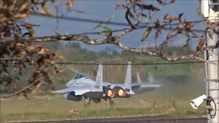 【日米共同訓練・10日目】米軍機F-15の離陸場面