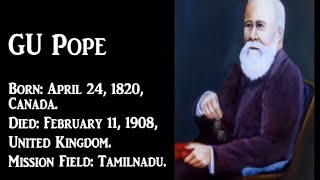 Missionary GU Pope, Sawyerpuram Classic Biography - Tamil