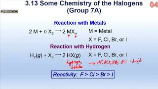 3.13-14  Chemistry of Halogens \u0026 Noble gases