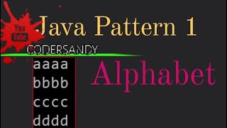 Print Alphabet Pattern 1 Program in java l #alphabetpattern #CoderSandy0#programming #java