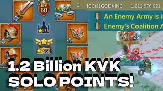 OP Rally Party Trap gets 1.2 Billion Kvk Solo Points! Let's go Until We Burn! Lords Mobile!