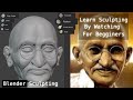 Mahatma Gandhi Sculpting in blender (Watch Every Brushes Used To Sculpting)