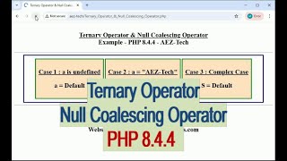Ternary Operator & Short-ternary & Null Coalescing Operator - PHP