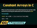 Constant Arrays in C