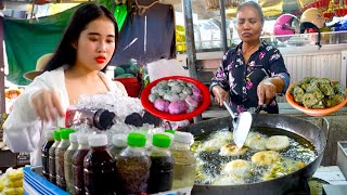 Delicious, Cheap! only $0.50! Family Handmade Chive Cake and Soft Drink | Cambodian Street Food