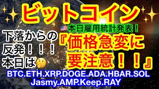 🔥ビットコインが雇用統計の警戒下げ❓やはりドージコインは長期目線で間違いない❗️❓🤔【仮想通貨 BTC.ETH.XRP.Doge.ADA.HBAR.SOL.Jasmy.AMP.Keep.RAY】