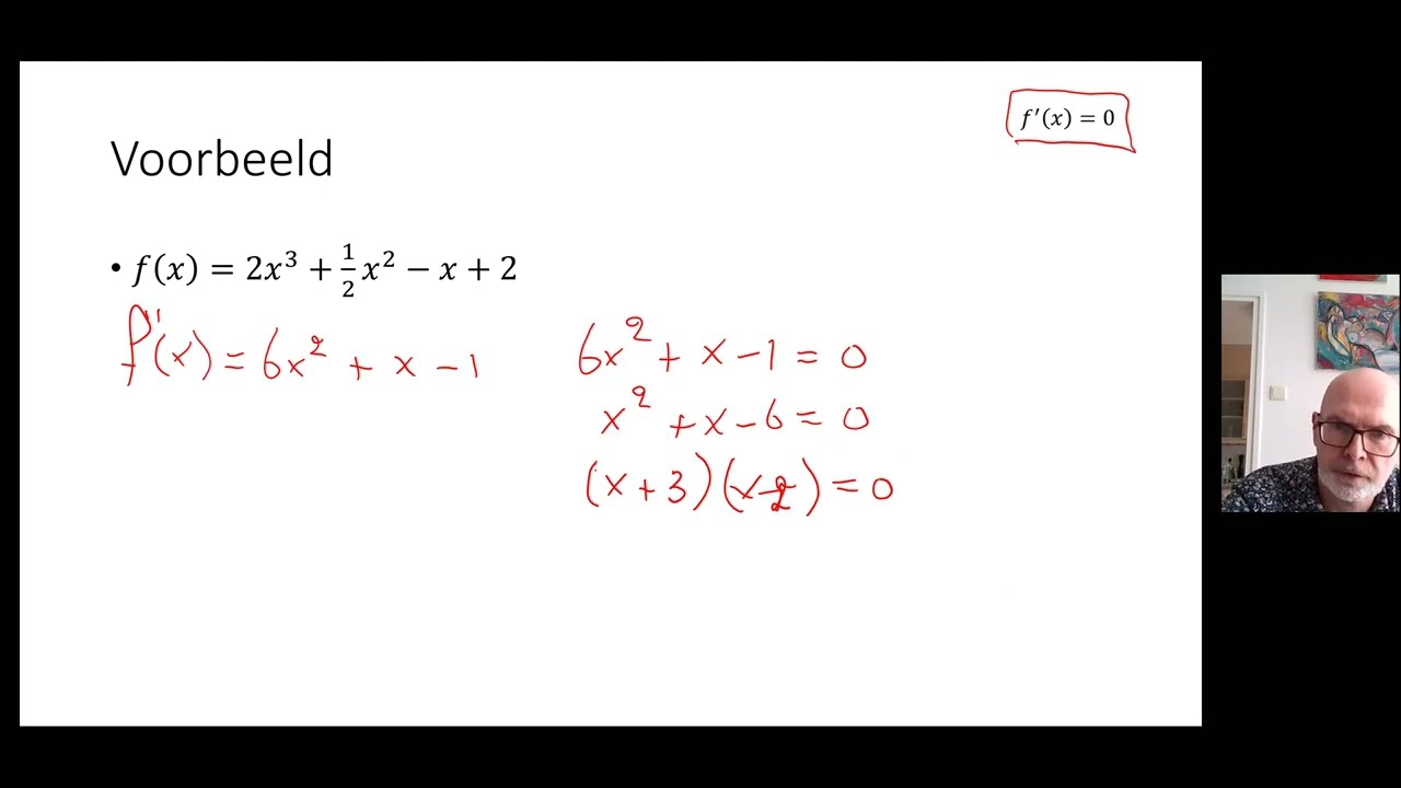 Differentiëren Deel 8 Extreme Waarden Bepalen - YouTube