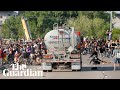 Truck drives into protesters on Minneapolis highway