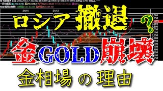 ロシア撤退で金暴落？インフレであることは材料視されない？ 【金相場】