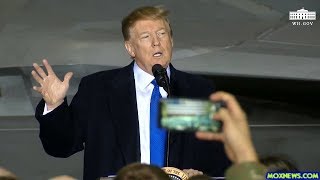 President Trump Speaks To Troops Stationed At Joint Base Elmendorf In Anchorage, Alaska