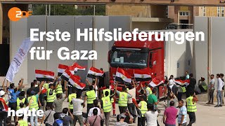heute 19:00 Uhr 21.10.23 Hilfslieferung für Gaza, Sturmflut Ostsee, Frankfurter Buchmesse (english)