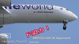 【4K】＠城南島 JAL A359 (JA15XJ - Oneworld Livery) RWY22 LDA W Approach 南風運用 B滑走路着陸