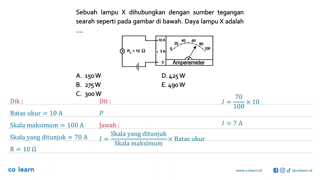 Sebuah Lampu X Dihubungkan Dengan Sumber Tegangan Searah Seperti Pada ...