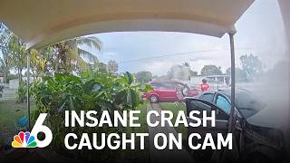 Insane crash caught on cam, watch the tense moments after