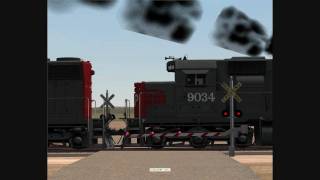 MSTS - Southern Pacific TOFC Train (3 x SD45 - SSW 9056, SP 9034, SP 9071) over Tehachapi Pass