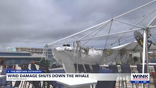 High winds gusting across FMB - one business gets the brunt of it