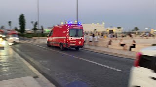 Bombeiros Lisboa Ambulancia. Lisbon Fire Department Ambulance Responding Code 3. #portugal