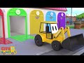 road repair by construction vehicles drill truck wheel loader and dump trucks for kids.