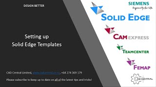 Setting up a Solid Edge template.