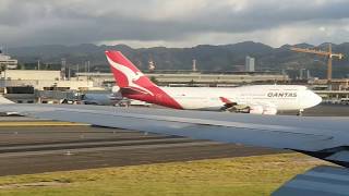 Perfect Landing, Stunning Landing in Honolulu Hawaii QANTAS 747-400 (QF3)