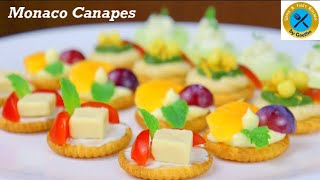 Monaco Canapes 4 ways | Easy appetizer recipe for parties | Quick and Tasty Kitchen by Geetha |