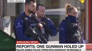 Major armed police search operation for gunman underway in Brussels