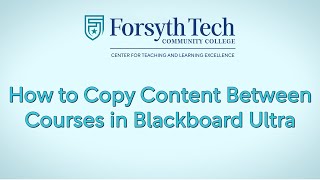 How to Copy Content Between Courses in Blackboard Ultra