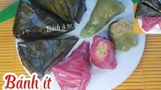 Cách làm bánh ít nhân dừa đậu, gói bánh đẹp - Glutinous rice cake | Bách à tv