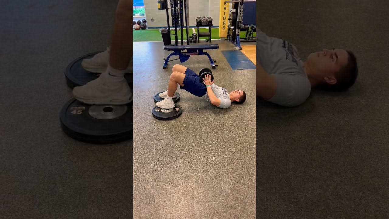 Feet Elevated DB Glute Bridge - YouTube