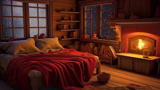 Cozy Rain Sounds Lullaby丨Relax with Crackling Fireplace Burning & Raindrops Falling Sounds on Window