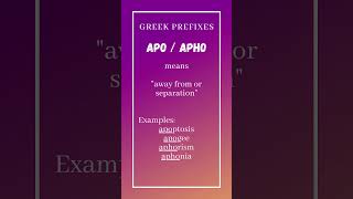 Greek Prefixes -  Apo / Apho #shorts