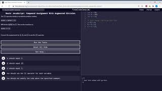 Basic JavaScript (21/111) | Compound Assignment With Augmented Division | freeCodeCamp