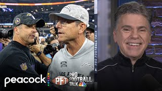 John Harbaugh believes brother Jim is the 'best' coach in NFL | Pro Football Talk | NFL on NBC