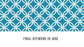 Java Inheritance Tutorial 8 (Final Keyword)