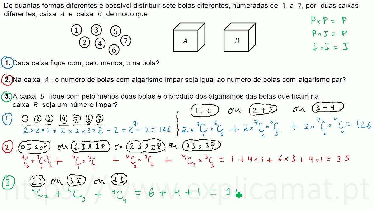 Bolas Diferentes Em Caixas Diferentes | Combinatória - YouTube