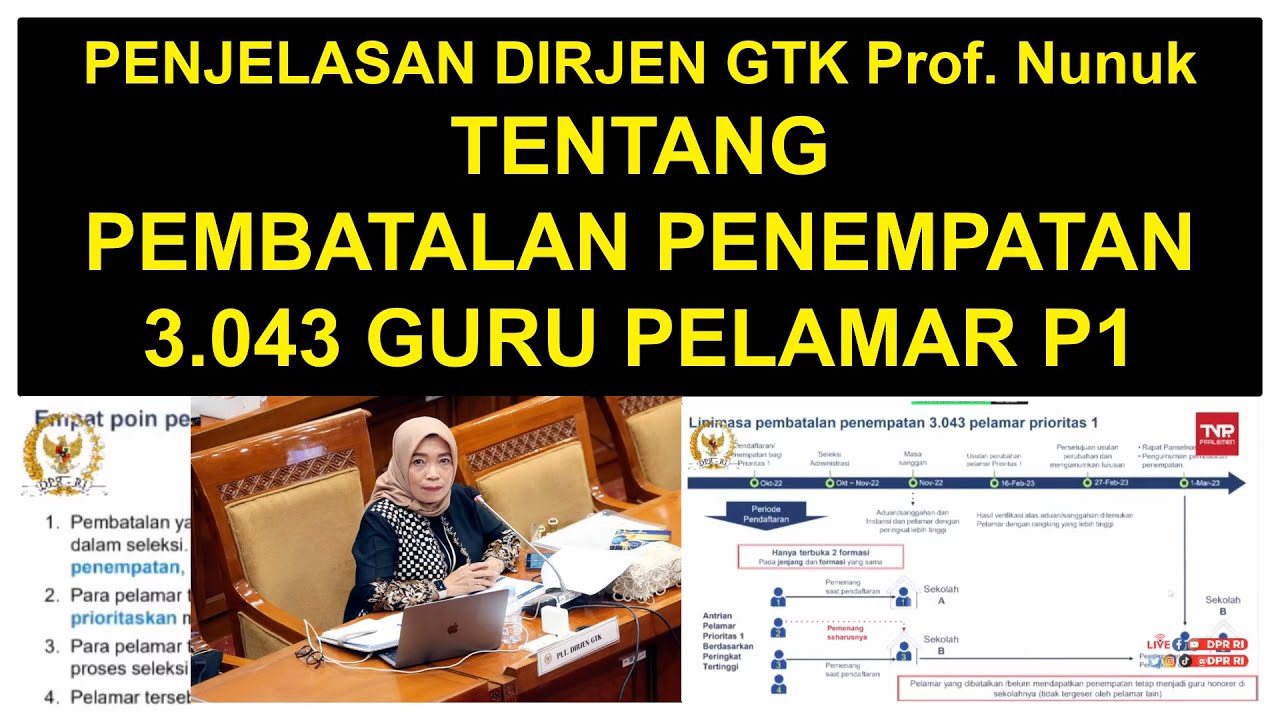 PENJELASAN DIRJEN GTK Prof Nunuk TENTANG PEMBATALAN PENEMPATAN PPPK P1 ...