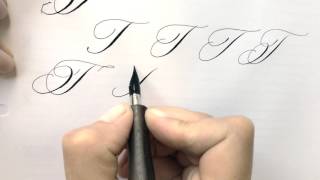 Modern calligraphy letter "T"