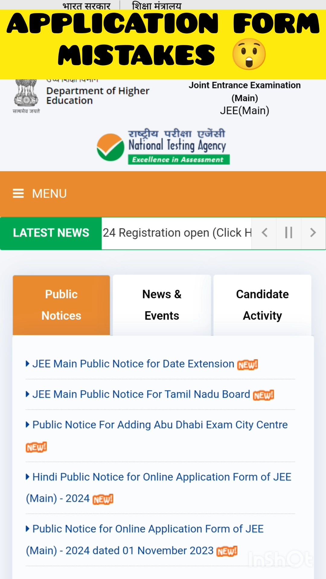 JEE-MAIN 2024 💯 MISTAKE IN APPLICATION FORM FILLING 🤔 CORRECTION WINDOW ...