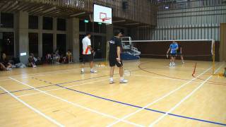 20111127孚瑪FUMA Badminton MD小余+阿鐵(張原嘉)vs政哥+凱祥