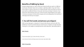 Should you edit your books by hand with a pen and paper?