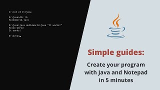 Create your first Hello World Java program in Notepad on Windows | Simple guide