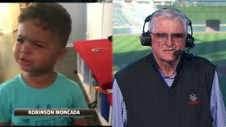 CHC@CWS: Moncada's son imitates Hawk's home run call