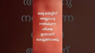 ഒരു തെറ്റിന് അല്ലാഹു നൽകുന്ന ശിക്ഷ #simsarulhaqhudavi #trending #speech #islamicshorts #shortvideo