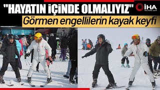 Görme Engelliler Erciyes'te Kayak Yaptı