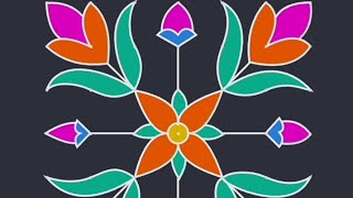 Flowers Rangoli  7 to 7 Dots (https://youtube.com/@chaithragowdahp2789?si=pOTl2LKQBv458oyf)