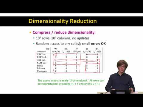 Lecture 46 Dimensionality Reduction Introduction Stanford