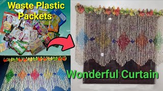 Transforming Waste Plastic Packets into Beautiful Curtain |Artmazing DIY #Bestoutofwaste