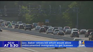 Gov. Baker vetoes bill allowing undocumented immigrants to get driver's licenses