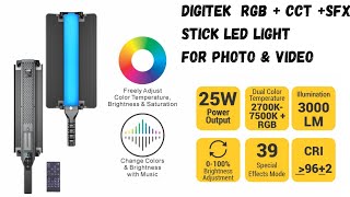 digitek dsl 25w rgb cct sfx stick led light for photo \u0026 video makeup portraits wedding fashion shoot